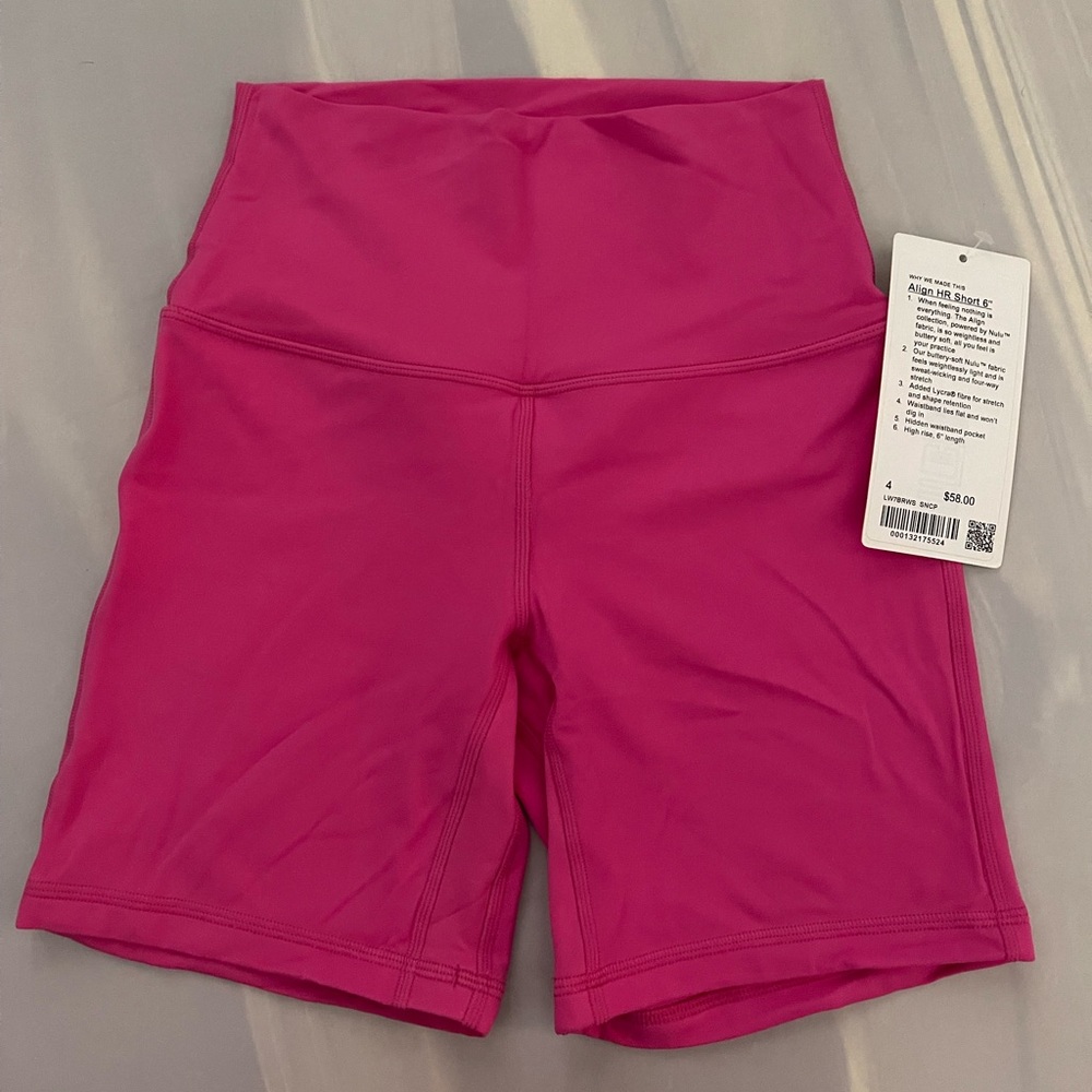 NEW LULULEMON Align High-Rise Short 6" in Sonic Pink size 4